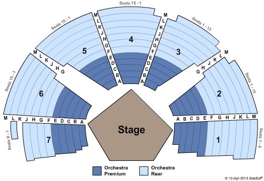 Solvang Festival Theater Theater - Zone Seating Chart