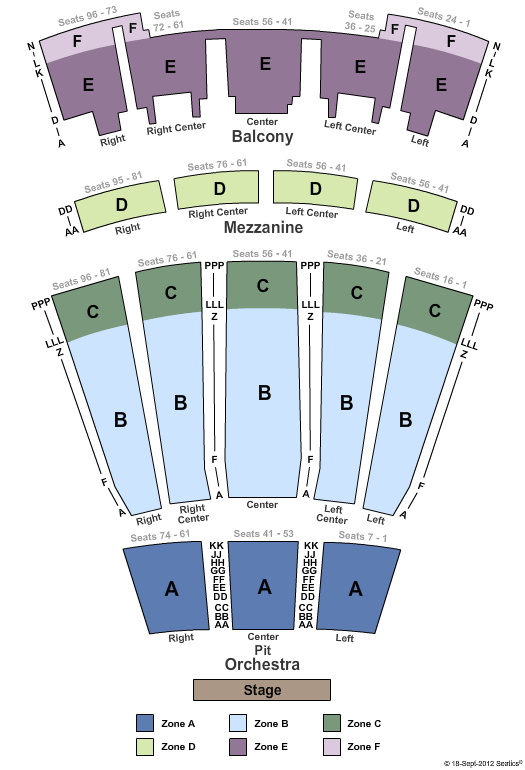 Meridian Hall End Stage Zone Seating Chart