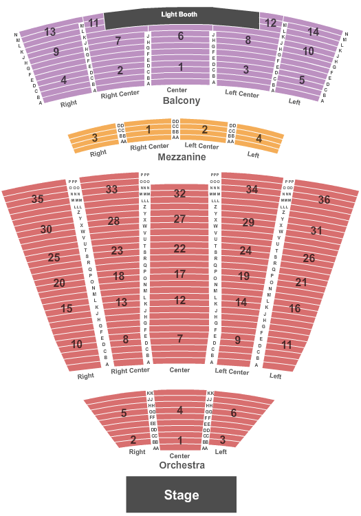 seating chart for Meridian Hall - End Stage - eventticketscenter.com