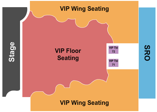 Sony Hall GA/VIP Floor/VIP Wing Seating Chart