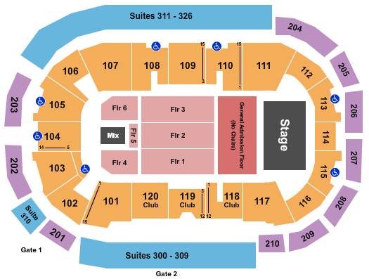 South Okanagan Events Centre End Stage GA Pit Seating Chart