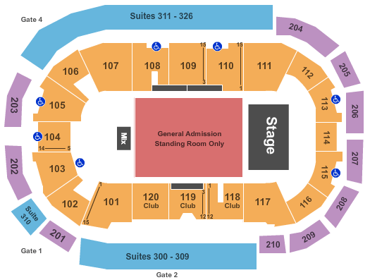 South Okanagan Events Centre Endstage GA Seating Chart