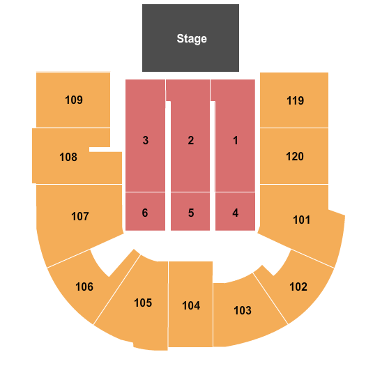 seating chart for South Okanagan Events Centre - End Stage 3 - eventticketscenter.com