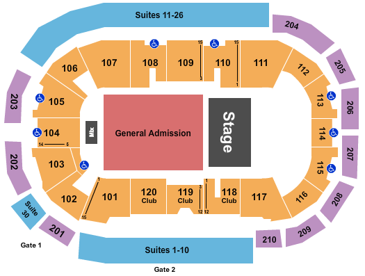 South Okanagan Events Centre Halfhouse GA Floor Seating Chart