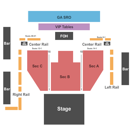 South Side Ballroom at Gilley's End Stage Seating Chart