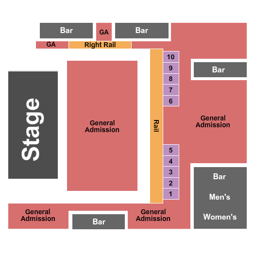 South Side Ballroom at Gilley's GA & Tables Seating Chart