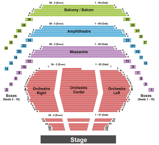 Southam Hall at National Arts Centre Seating Map