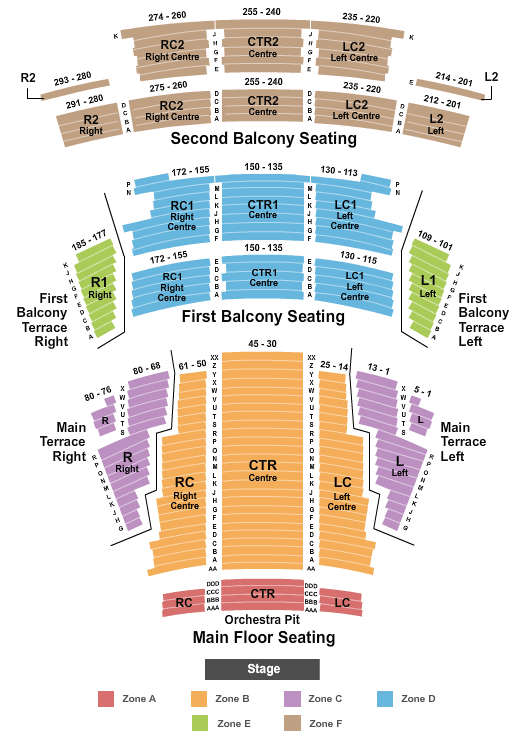 Southern Alberta Jubilee Auditorium End Stage Int Zone Seating Chart
