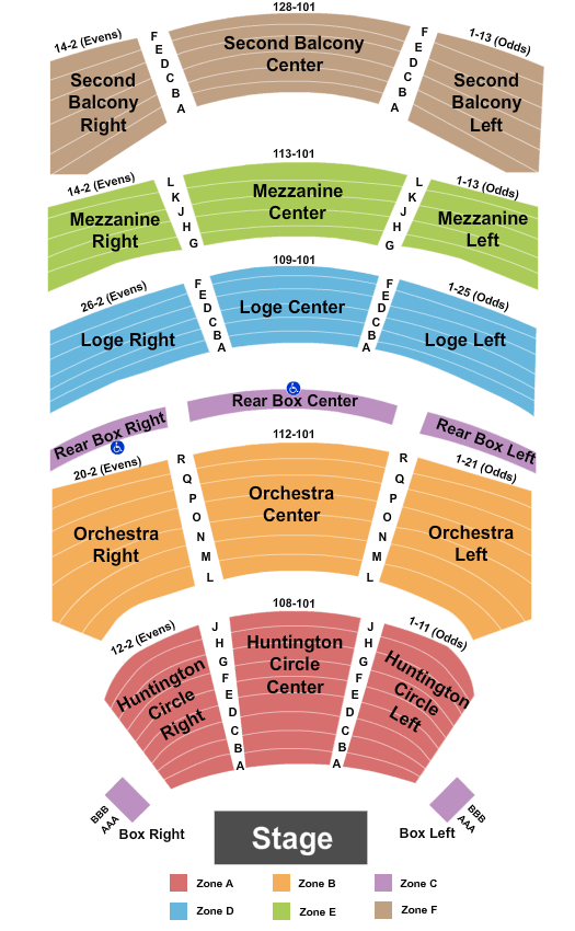 seating chart for Southern Theatre - End Stage - IntZone - eventticketscenter.com