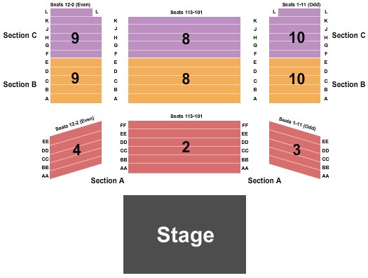 Southern Vermont Arts Center End Stage Seating Chart