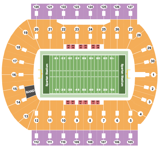Spartan Stadium - MI Football Seating Chart