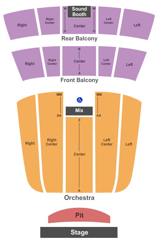 seating chart for Spartanburg Memorial Auditorium - End Stage - eventticketscenter.com