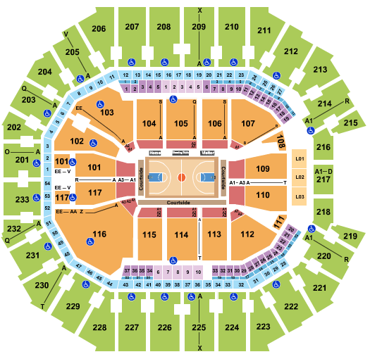 Charlotte Hornets vs Toronto Raptors seating chart at Spectrum Center in Charlotte, North Carolina