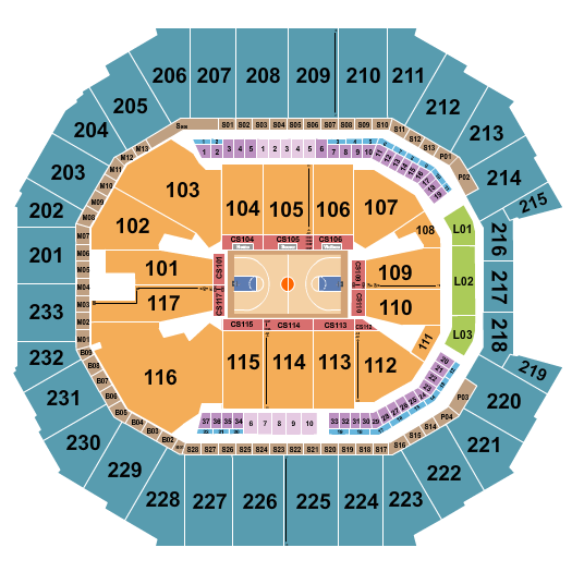 Spectrum Center Basketball Seating Chart