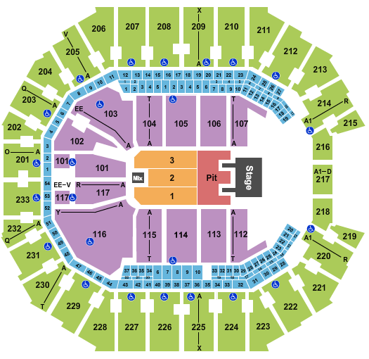 seating chart for Spectrum Center - Blink 182 - eventticketscenter.com