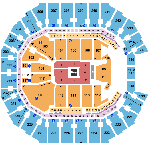 Spectrum Center Center Stage Seating Chart