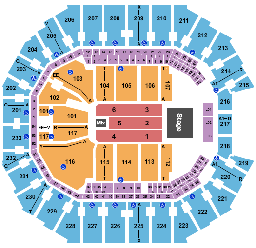 Spectrum Center Endstage-2 Seating Chart