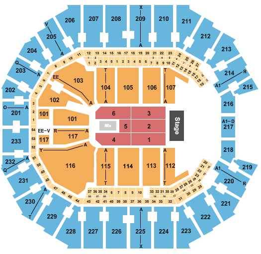 Spectrum Center Endstage 3 Seating Chart