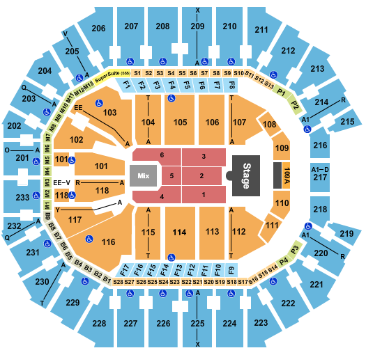Spectrum Center Seating Chart