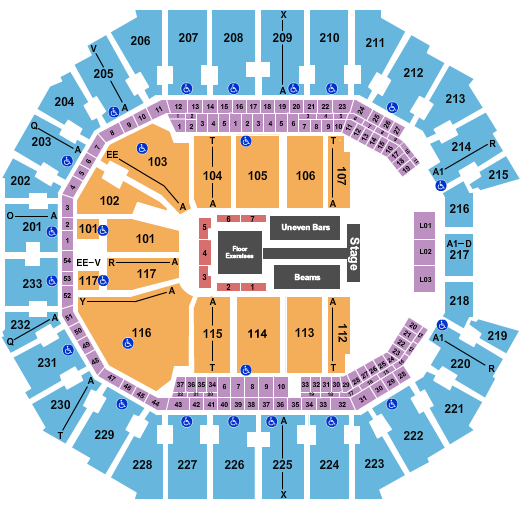 Spectrum Center Gold Over America Tour Seating Chart