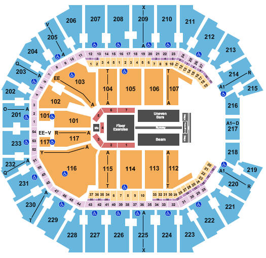 Spectrum Center Gold Over America Seating Chart