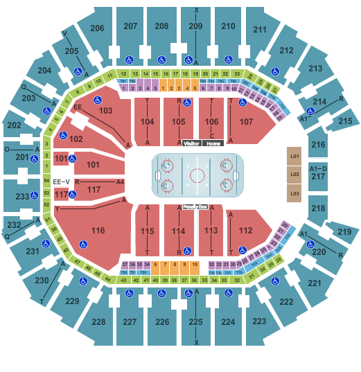 Spectrum Center Hockey Seating Chart