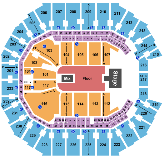 Spectrum Center NF Seating Chart