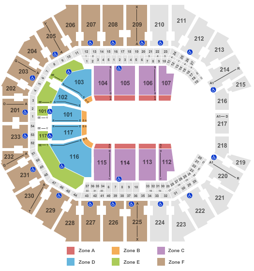 Spectrum Center Open Floor Int Zone Seating Chart