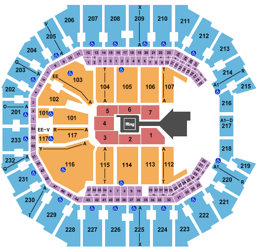 seating chart for Spectrum Center - WWE-2 - eventticketscenter.com