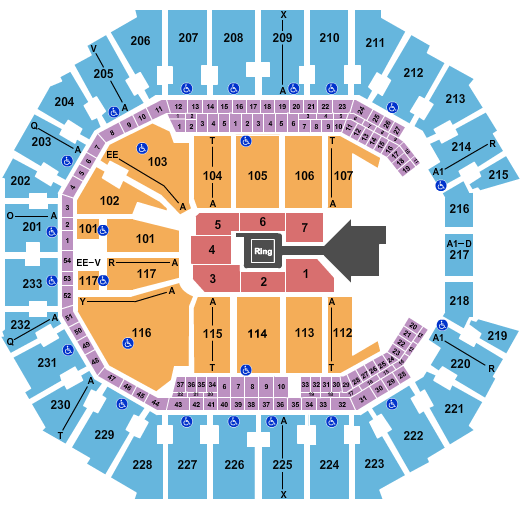 Spectrum Center WWE-2 Seating Chart