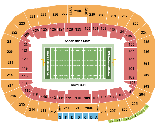 FBC Mortgage Stadium 2023 Cure Bowl Seating Chart