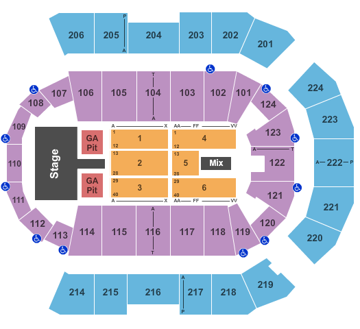 Spokane Arena 5 Seconds of Summer Seating Chart
