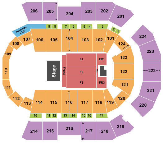 Spokane Arena Endstage Front Seating Chart