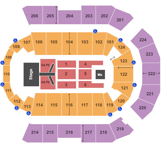 Spokane Arena FGL Seating Chart