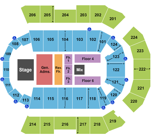 Spokane Arena Five Finger Death Punch Seating Chart