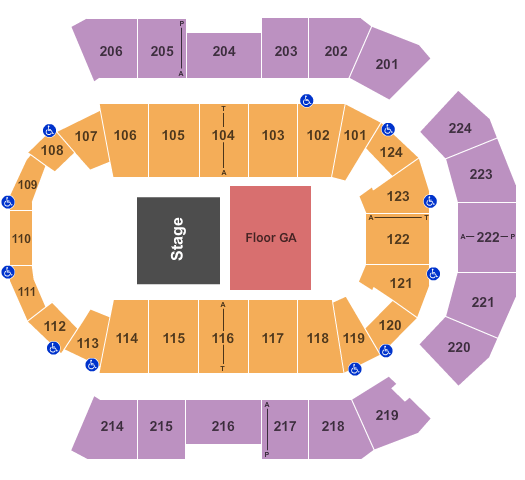 Spokane Arena GA Floor Seating Chart