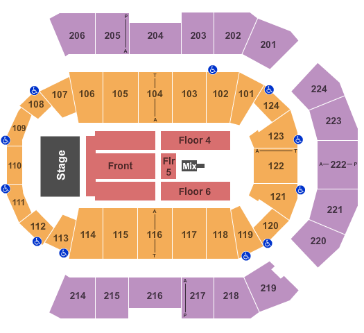 Spokane Arena Endstage - Front Flr Seating Chart