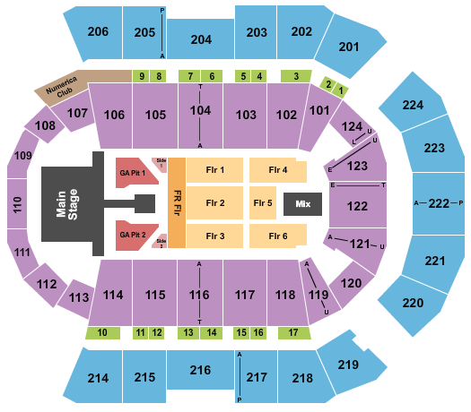 seating chart for Spokane Arena - Kane Brown - eventticketscenter.com