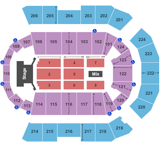Spokane Arena Nickelback - old Seating Chart