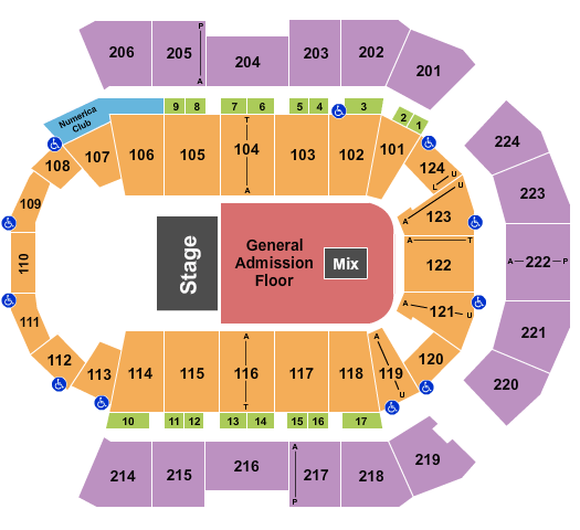 Spokane Arena Shinedown & Godsmack Seating Chart