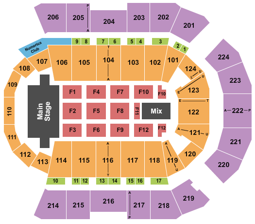 Spokane Arena TSO 2022 Seating Chart