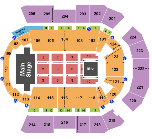 Spokane Arena TSO Seating Chart