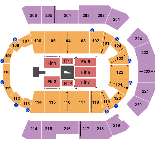 Spokane Arena WWE Heatwave Seating Chart