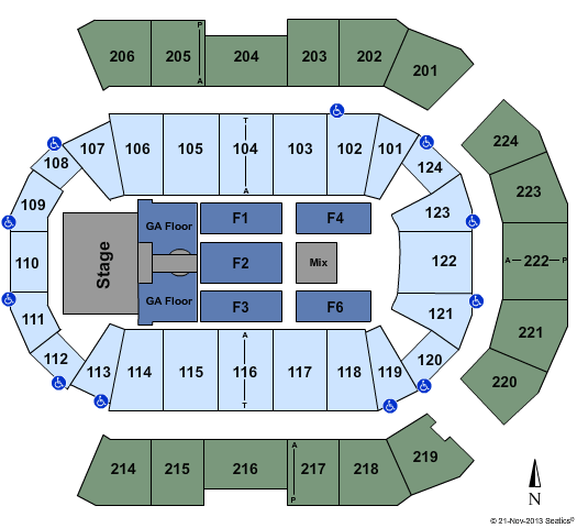 Spokane Arena Zac Brown Band Seating Chart