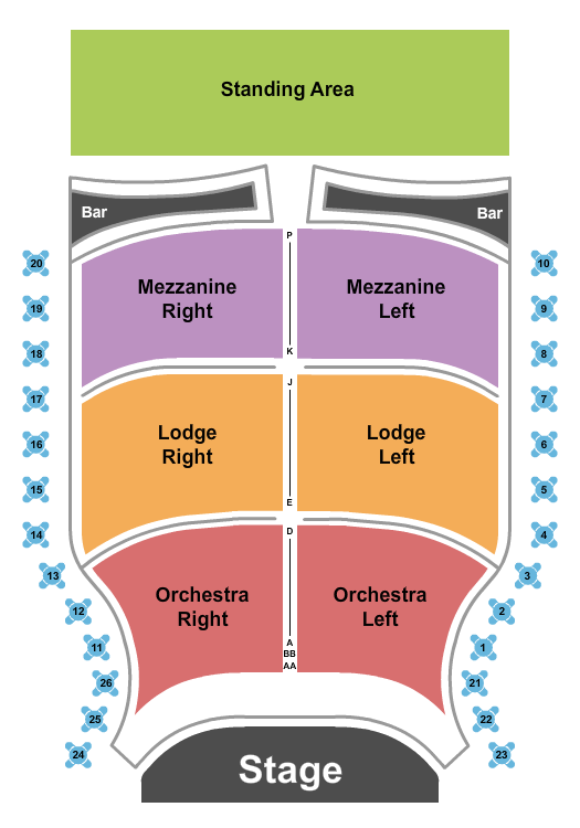 Sport of Kings Club at Gulfstream Park Casino seating chart with row numbers