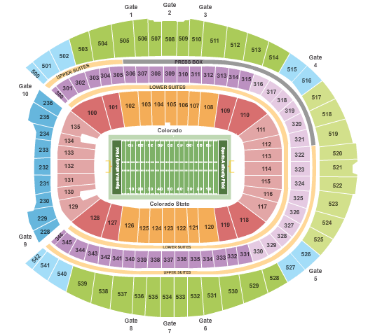 Empower Field At Mile High 2016 College Football Seating Chart