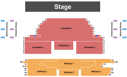 Springer Opera House - Emily Woodruff Hall Endstage Seating Chart