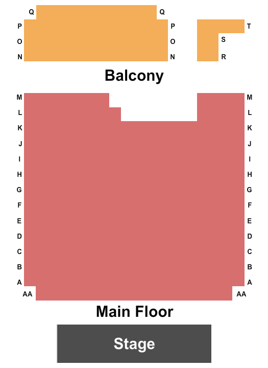 Springer Stage at Georgetown Palace Theatre Endstage Seating Chart