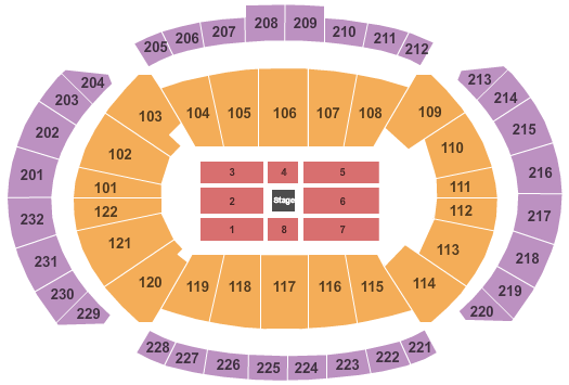 T-Mobile Center Black and Brown Comedy Seating Chart