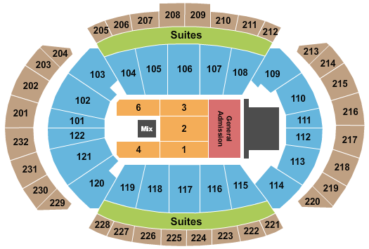 seating chart for T-Mobile Center - Bruce Springsteen - eventticketscenter.com
